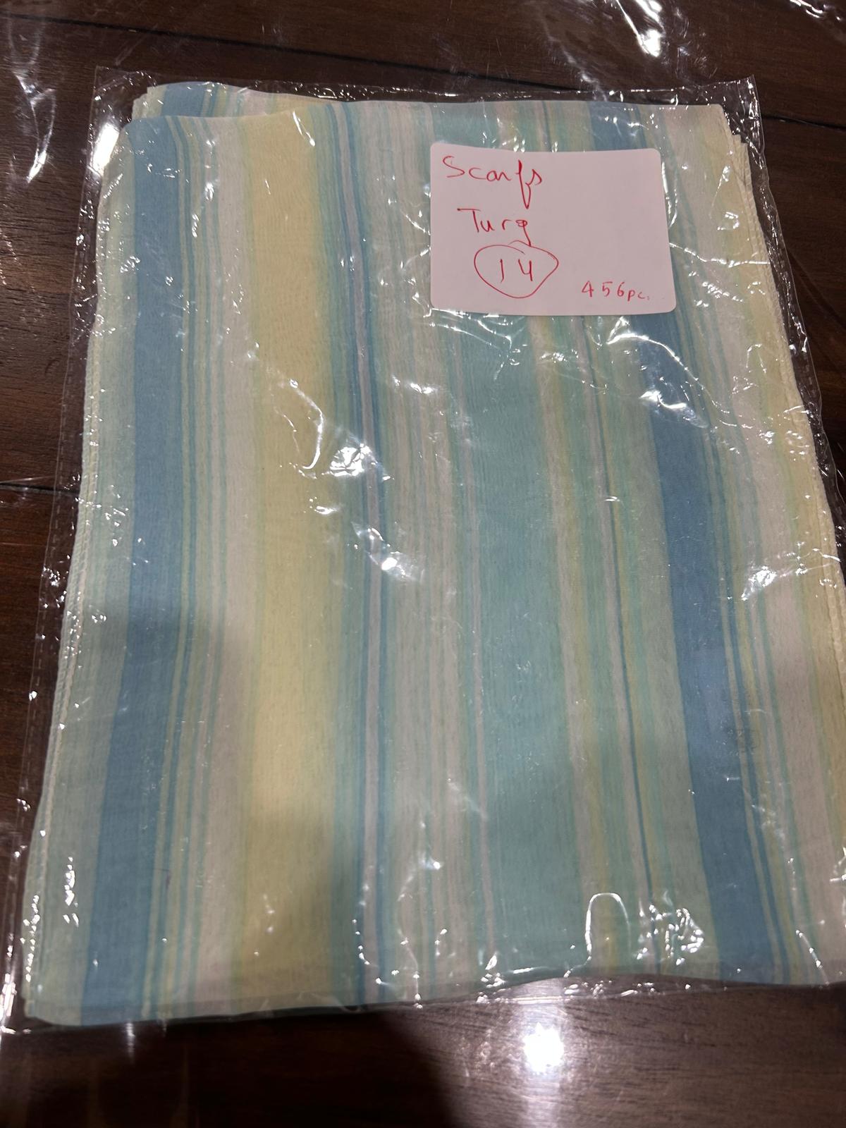 Foulards rayés turquoise Environ 456 pièces