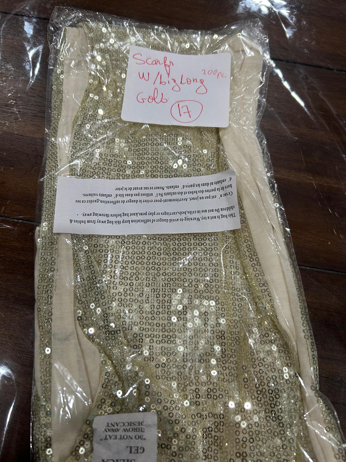 Foulards élégants avec bijou – couleur or (lot) 200pc